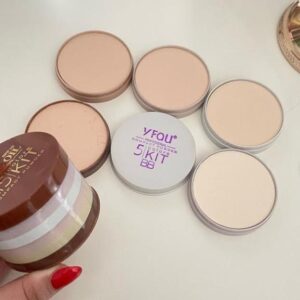 Pack Of 01 - 5 in 1 | Multi-Shade Face Powder Palette with Mirror | Compact Makeup Kit for All Skin Tones | Natural Finish & Easy Blending - Image 4