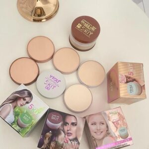 Pack Of 01 - 5 in 1 | Multi-Shade Face Powder Palette with Mirror | Compact Makeup Kit for All Skin Tones | Natural Finish & Easy Blending - Image 3