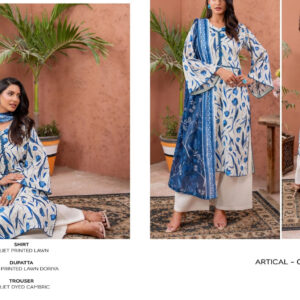 ? ZESH   ? 3 PieceUnstitched Suit ZESH SUMMAER LAWN COLLECTION 2025 - Image 1