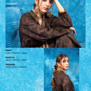 ? ZESH   ? 3 PieceUnstitched Suit ZESH SUMMAER LAWN COLLECTION 2025 - Image 2