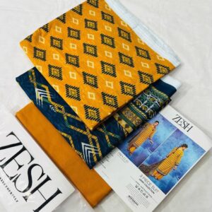 ? ZESH   ? 3 PieceUnstitched Suit ZESH SUMMAER LAWN COLLECTION 2025 - Image 1