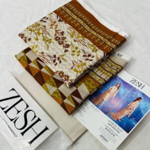 ? ZESH   ? 3 PieceUnstitched Suit ZESH SUMMAER LAWN COLLECTION 2025 - Image 1