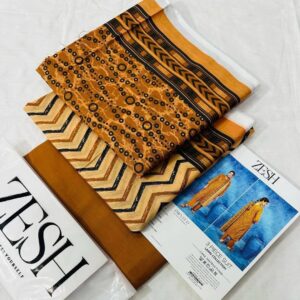 ? ZESH   ? 3 PieceUnstitched Suit ZESH SUMMAER LAWN COLLECTION 2025 - Image 1