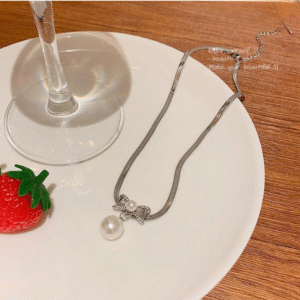 Elegant Korean Know Shape Pearl Pendent |   Knot Pearl Necklace Party Jewelry Gifts Accessories for Women - Image 1