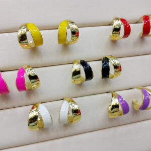 Elegant Dual Colour Korean Gold Plated Earings | Casual wear Fashion Trendy Jewelry - Image 1