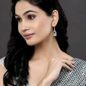 Elegant Silver Indian jhumka /  Jhumka Earrings by Quirky Fashions | Ethnic wear | Casual wear - Image 1