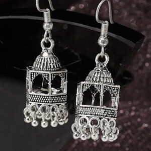 Elegant Silver Indian jhumka /  Jhumka Earrings by Quirky Fashions | Ethnic wear | Casual wear - Image 2