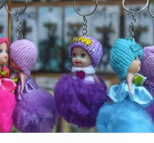 1Pcs Beautiful Baby Doll Keychain/Keyring for Girls & Womr Bike, Car, Bag & Handbag Accessories (Random coloen, fors) - Image 2