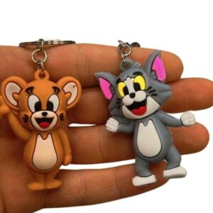 Pack of 2 Tom & Jerry Cartoon Keychains ? High Quality Silicone Rubber | Fun Bag & Key Ring - Key-Chain For Kids - Cartoon Keychain ( Random Design )? - Image 1