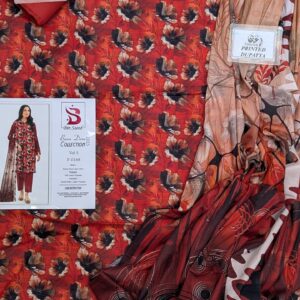 ? BINSAEED??  Bana Dora 3piece Unstitched Suit SUMMAER LAWN COLLECTION - Image 1