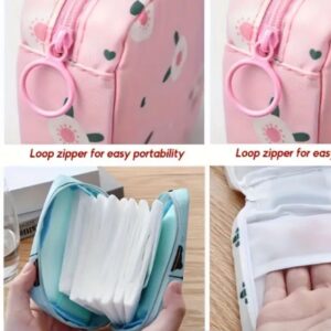 Women Portable Pouch Napkin Cosmetic Bags Organizer / Sanitary Pads Storage Bag / Ladies Makeup Bag Girls Hygiene Pad Bag (random Design & color) - Image 3