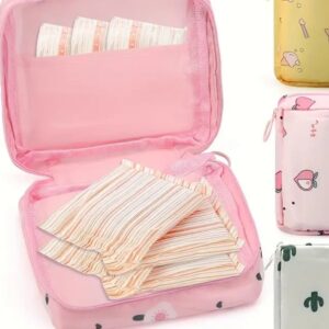 Women Portable Pouch Napkin Cosmetic Bags Organizer / Sanitary Pads Storage Bag / Ladies Makeup Bag Girls Hygiene Pad Bag (random Design & color) - Image 4