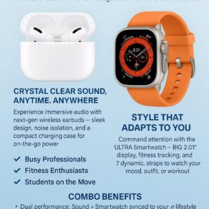 AirPods Pro 2 + Ultra 7-in-1 Smartwatch Combo | Premium Sound & Style Deal - Image 5