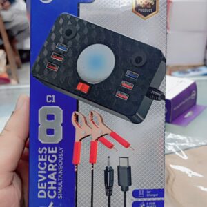 Dany C-1 Clipper Charger | 6 USB Ports | LED Light | DC Solar Mobile Charger | USB Battery Clamp | Power Cable | Short Circuit & Overload Protection - DC Mobile Charger - Original - Image 3