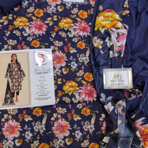 ? BINSAEED??  Bana Dora 3piece Unstitched Suit SUMMAER LAWN COLLECTION - Image 1