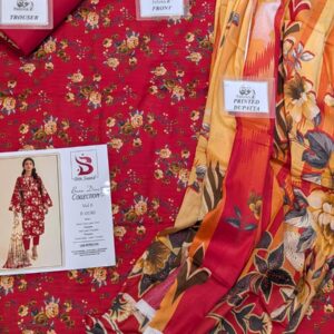 ? BINSAEED??  Bana Dora 3piece Unstitched Suit SUMMAER LAWN COLLECTION - Image 1