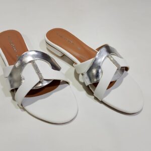 White & Silver Premium Slippers ? Elegant Design, Comfy Feel & Stylish Look | Shine with every step ? comfort, elegance and class in one perfect pair | Slipper | Slipper For Women (With Box) - Image 2