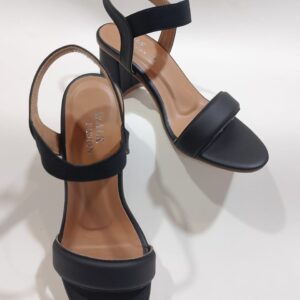 Women's Black Heel Sandals | Open Toe with Comfortable Strap Design ? Black - Image 1