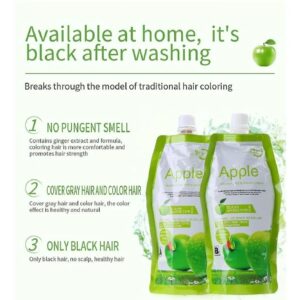 Apple Hair Color 500 ml Ammonia-Free Dark Brown Hair Color Cream ? Natural-Looking Coverage with Nourishing Formula - Image 4