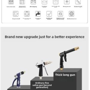 High-Pressure Hose Nozzle Gun Set ? Adjustable Spray Watering Tool with Ergonomic Handle, Leak-Proof Design - Image 3