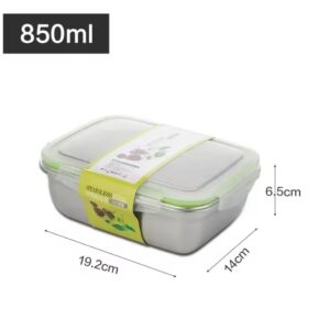 Pack of 2 Leak-Proof Stainless Steel Lunch Boxes ? 450ml & 1000ml | Imported Quality | Silver - Image 3