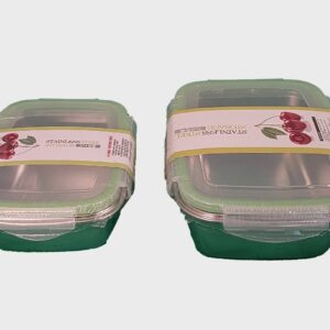 Pack of 2 Leak-Proof Stainless Steel Lunch Boxes ? 450ml & 1000ml | Imported Quality | Silver - Image 2