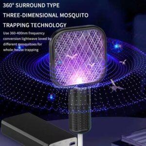 Mini USB Rechargeable Mosquito Racket with UV Light ? Portable Electric Bug Zapper & Fly Swatter for Indoor/Outdoor Use, Home, Office, Travel & Camping - Image 4