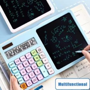 2-in-1 Calculator with LCD Writing Tablet ? Dual-Function Office & School Gadget | Portable & Eco-Friendly |Random Color - Image 1