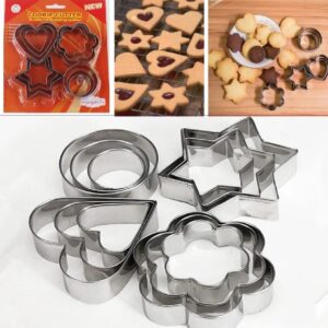 12-Piece Stainless Steel Cookie Cutter Set ? 4 Assorted Shapes for Baking, Pastry, and Crafts - Image 1