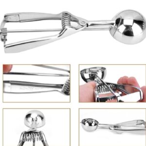 Premium Stainless Steel Ice Cream Scoop ? Heavy Duty Metal Scooper Spoon, Dishwasher Safe, Ergonomic Handle for Frozen Yogurt, Gelato, Sundaes & More ? Medium, Silver - Image 2