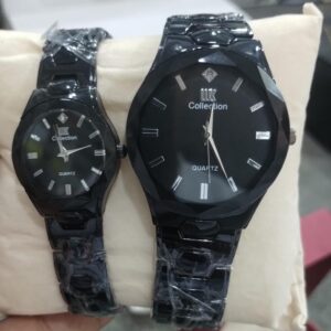 Elegant Couple Watch Set ? Luxury Quartz Wristwatches for Him & Her with Dual-Tone Metal Strap - Image 3