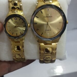 Elegant Couple Watch Set ? Luxury Quartz Wristwatches for Him & Her with Dual-Tone Metal Strap - Image 3