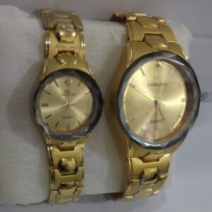 Elegant Couple Watch Set ? Luxury Quartz Wristwatches for Him & Her with Dual-Tone Metal Strap - Image 4