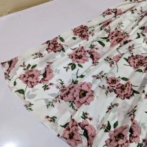 2 pcs Stylish Floral Print Maxi Dress with Pink Jacket - Women's Western Wear -  Floral Maxi - Image 4