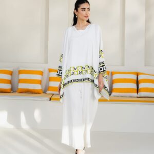 Women's 3-Piece Swiss Lawn Printed Suit ? White, Medium Size, Shirt, Trouser & Inner Set, Elegant Summer Outfit - 14 August Special Edition - Image 2