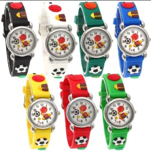 High Quality Cute Football Cartoon Children Watch Girls Rubber Kids Watches Boys Silicone Quartz Wristwatches (Random-Colour) - Image 4