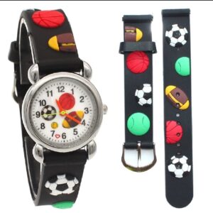 High Quality Cute Football Cartoon Children Watch Girls Rubber Kids Watches Boys Silicone Quartz Wristwatches (Random-Colour) - Image 1