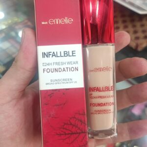 Emelie Cosmetics Infallible 24H Fresh Wear Foundation ? Natural Matte Finish, Long-Lasting, Waterproof, Sweat & Heat Proof with SPF 25 - Image 2