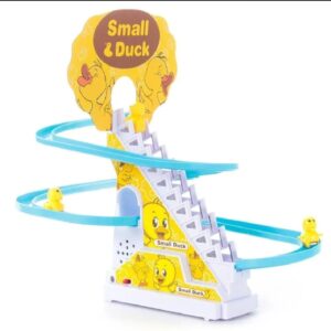 Duck Slide Toy Set, Funny Automatic Stair-Climbing Ducklings Cartoon Race Track Set Little Lovely Duck Slide Toy Escalator Toy with Lights and Music (3 sliding ducks) - Image 4