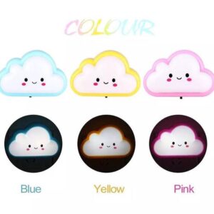 Smiley Cloud Plug-In LED Night Light ? Soft Warm Glow Baby Lamp, Kids Night Light for Bedroom & Nursery (Random Color) - Image 5