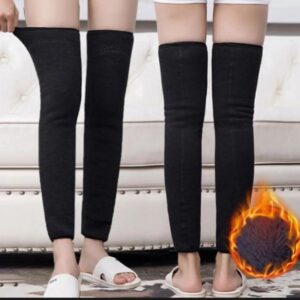 Unisex Wool Knee Length Leg Warmers ? Plain Black, Comfortable & Stylish Winter Wear, Easy to Wear & Wash, Formal Outfit Accessory, (1 Pair) - Image 3