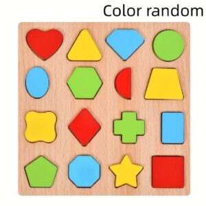 Colorful Geometric Shapes Wooden Cognitive Board Puzzle ? Educational Learning Toy for Kids (1?3 Years, Safe & Durable) - Image 3