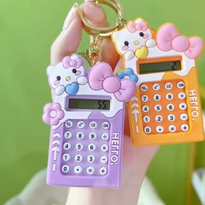 Mini Calculator Keychain ? Cute Pink Kawaii Cartoon Portable Calculator | School & Student Supplies, Stationery Gift (Random color) - Image 3