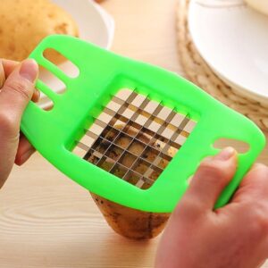Multifunctional Potato Cutter and French Fry Maker ? Stainless Steel Vegetable and Fruit Slicer, Chopper, Dicer, Kitchen Tool for Cutting Fries, Chips, and Healthy Snacks ? Durable ABS Handle with 36-Blade Grid (Random Color) - Image 5