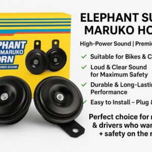 High Sound Elephant Horn for Cars & Bikes ? Super Loud 12V Universal Vehicle Horn | Durable, Long-Lasting, Clear & Powerful Sound for Maximum Road Safety | Easy Plug & Play Installation | Compatible with All Cars, Motorcycles & Scooters - Image 4