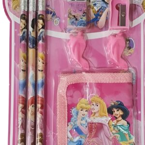8 Pcs Disney Stationery Gift Set for Kids ? Includes Pencils, Eraser, Sharpener, Pencil Caps & Wallet (Random Character) - Image 2