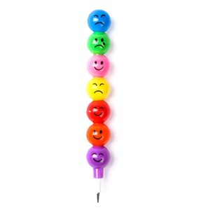 4 Pcs Smiley Cartoon Stationery Pencils ? Fun Rainbow Pens with Cute Funny Faces for Kids, Students, and Gifts (Random Color) - Image 1