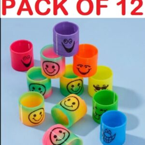 Pack of 12 Magic Slinky Spring Finger Fidget Toys ? Stress Relief Sensory Toy for Kids & Adults, Fun Party Favors and Learning Activity, Multicolor - Image 1