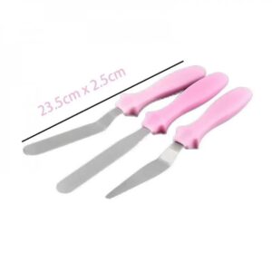3-Piece Cake Decorating Knife Set ? Stainless Steel Spatula & Cream Spreader Tools (Multi-Color) - Image 3