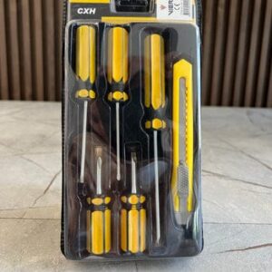 Set of 5 Screwdrivers & 1 Cutter ? High Quality Hand Tool Kit with 2 Straight, 3 Cross Screwdrivers & Sharp Cutter for Household and DIY Use - Image 3